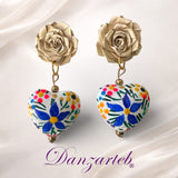 Aretes Corazón de Madera