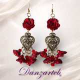 Aretes Corazón Largo