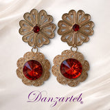 Aretes Flor Tipo Filigrana