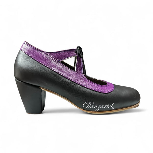 Espiga Bicolor Piel Negro/Morado
