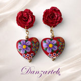 Aretes Corazón de Madera