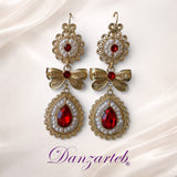 Aretes de Gota Largos Tipo Filigrana