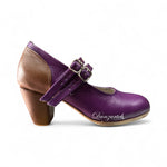 Espiga Combinado Piel Morado Doble Correa con Piel Café