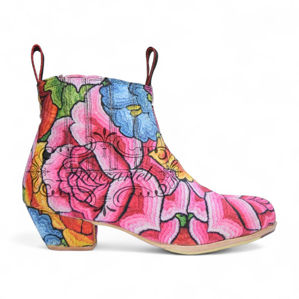 Botín Oaxaca Estampado Tono Rosa