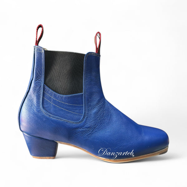 Botín Flamenco Piel Azul