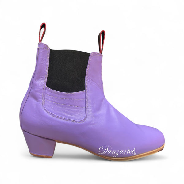 Botín Flamenco Piel Lila