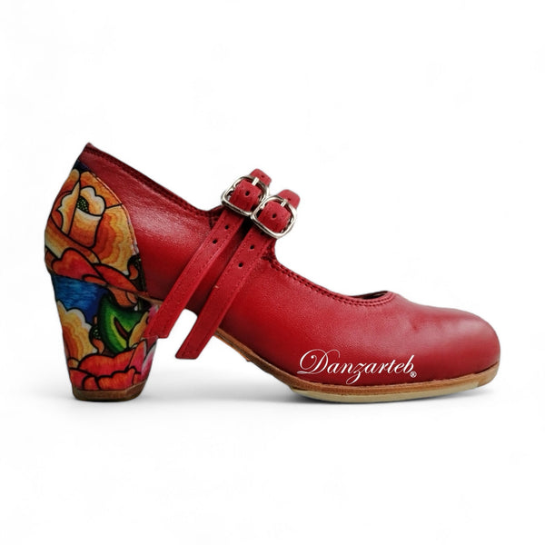 Flamenco Piel Rojo Doble Correa Combinado Oaxaca Amarillo