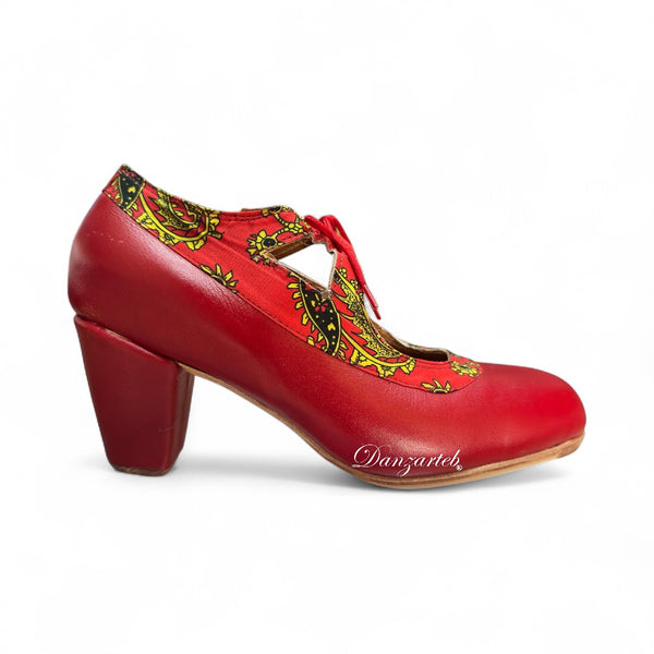 Flamenco Bicolor Piel Rojo con Paliacate Rojo