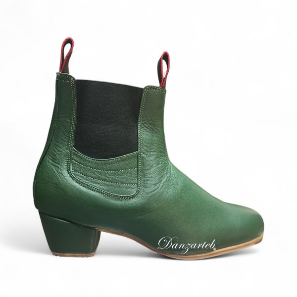 Botín Flamenco Piel Verde
