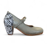 Espiga Combinado Piel Gris con Estampado Campeche
