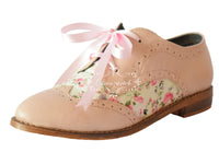 Zapato casual brocado bitono rosa con estampado  flores